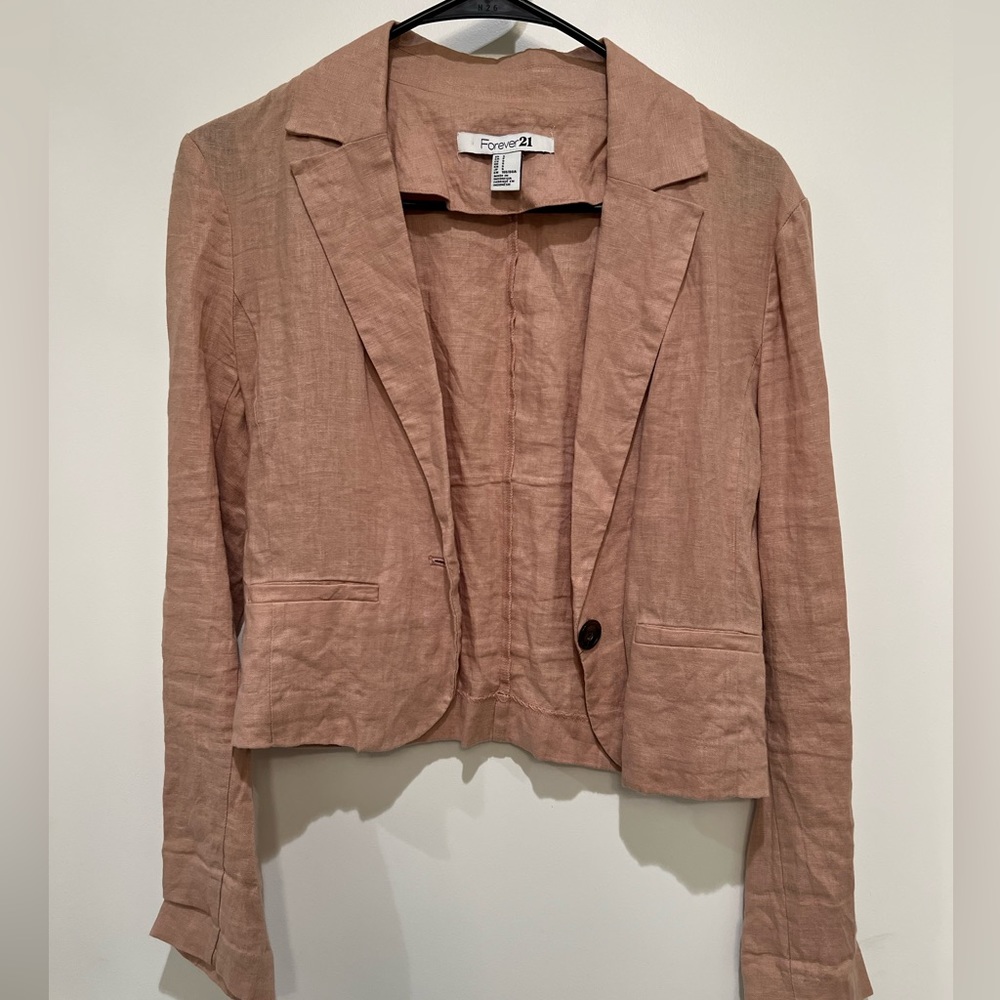 Mauve/light pink blazer. Great to dress up or down!